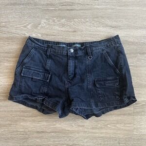 Wild Fable Denim Jean Shorts Womens Large Black Mid Rise